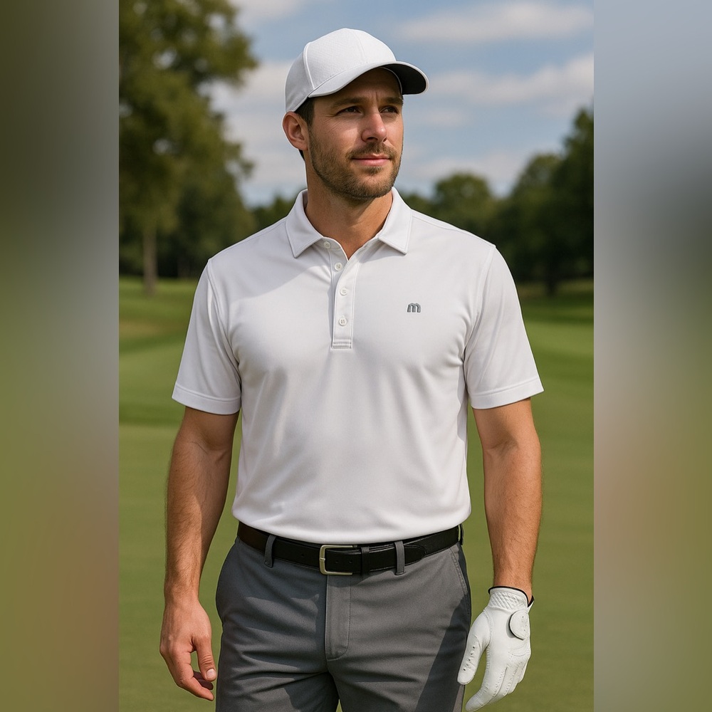 Travis Mathew White Polo Shirt Men’s M Golf Athleisure Classic Resort Wear - Picture 1 of 10